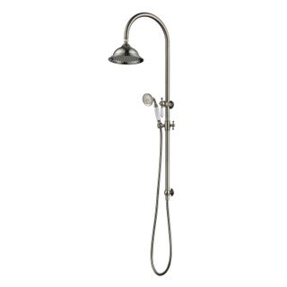 Bordeaux Brushed Nickel Twin Shower on Rail
