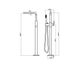 Savanna Square Chrome Freestanding Bath Spout with Shower