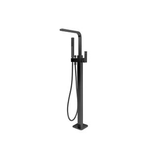 Savanna Square Black Freestanding Bath Spout with Shower