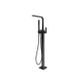 Savanna Square Black Freestanding Bath Spout with Shower
