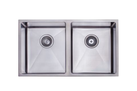 MN Stainless Top or Undermount DOUBLE Sink 760x440x200mm - 26L+26L