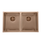 PVD Copper DOUBLE Stainless Steel Sink 760x440x200x1.2mm