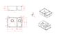 ONE & HALF BOWL SINK 670 X 440 X 200/180MM - 14L + 31L STAINLESS STEEL