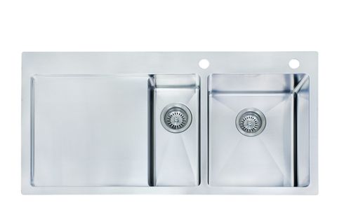 ONE & QUARTER BOWL SINK 1000 X 510 X 200/130MM - 7L + 26L STAINLESS STEEL