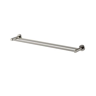 Star Brushed Nickel Double Towel Rail 600mm