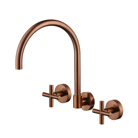 Ryker Champagne Wall Sink Set 1/4 Turn