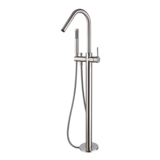 Star Brushed Chrome Freestanding Bath Spout with Shower