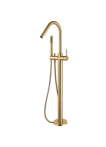 Star PVD Polished Brass Freestanding Bath Spout with Shower