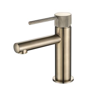 Star Mini Basin Mixer With Knurled Handle Pvd Brushed Nickel