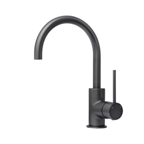 Star Mini Gun Metal 35mm Gooseneck Basin Mixer