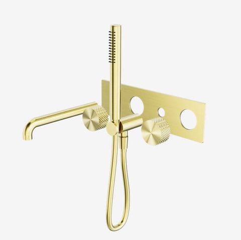 OPAL PROGRESSIVE SHOWER SYSTEM WITH SPOUT 230MM TRIM KITS ONLY BRUSHED GOLD