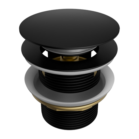 Pop Up Bath Waste 40mm With Overflow Matte Black