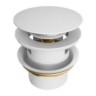 Pop Up Bath Waste 40mm With Overflow Matte White