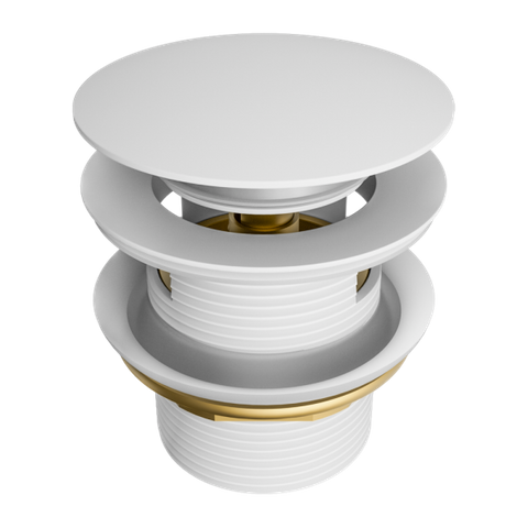 Pop Up Bath Waste 40mm With Overflow Matte White