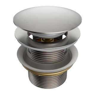 Pop Up Bath Waste 40mm With Overflow Brushed Nickel