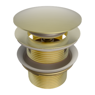 Pop Up Bath Waste 40mm With Overflow Brushed Gold