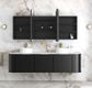 LED Newport 1800(W)x750(H) Matte Black Oak Shaving Cabinet - Premium Edition