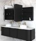 LED Newport 1800(W)x750(H) Matte Black Oak Shaving Cabinet - Premium Edition