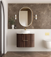Havana 750mm Sable Walnut Wall Hung Fluted Curve Vanity