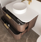 Havana 750mm Sable Walnut Wall Hung Fluted Curve Vanity