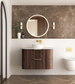 Havana 900mm Sable Walnut Wall Hung Fluted Curve Vanity