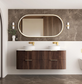 Havana 1500mm Sable Walnut Wall Hung Fluted Curve Vanity
