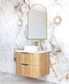 Havana 750mm Woodland Oak Wall Hung Fluted Curve Vanity