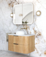Havana 900mm Woodland Oak Wall Hung Fluted Curve Vanity