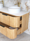 Havana 1500mm Woodland Oak Wall Hung Fluted Curve Vanity