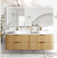Havana 1800mm Woodland Oak Wall Hung Fluted Curve Vanity