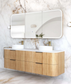 Havana 1800mm Woodland Oak Wall Hung Fluted Curve Vanity