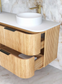 Havana 1800mm Woodland Oak Wall Hung Fluted Curve Vanity