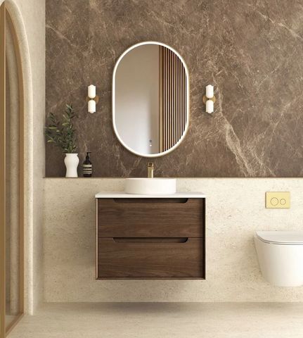 Byron 750mm Sable Walnut Wall Hung Cabinet