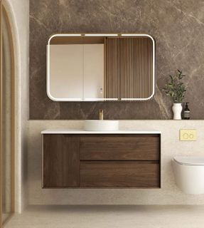Byron 1200mm Sable Walnut Wall Hung Cabinet