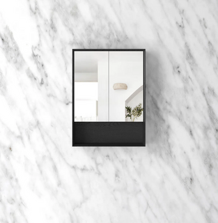 Byron 600x800 Black Oak Shaving Cabinet