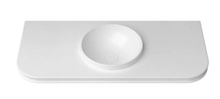 Havana English Edge 1200x500x50 Matte White with Round Basin Top