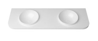 Havana English Edge 1500x500x50 Matte White with Round Basin Top