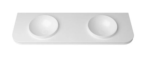 Havana English Edge 1500x500x50 Matte White with Round Basin Top