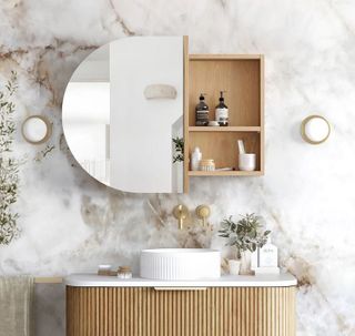 Bondi 900x600 Woodland Oak Shaving Cabinet