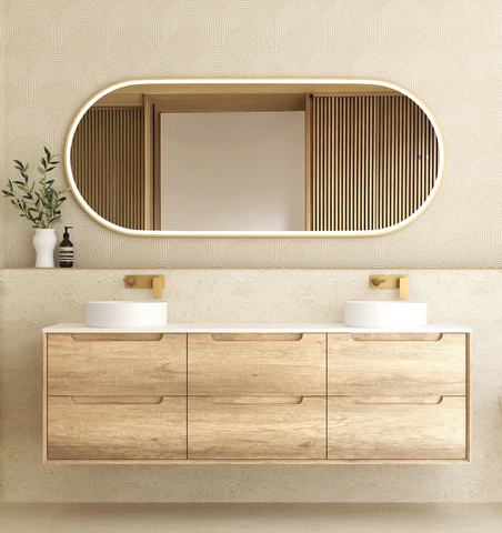 Byron 1800mm Natural Oak Wall Hung Vanity