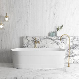 Attica Bondi 1700 Matte White Bath with Overflow