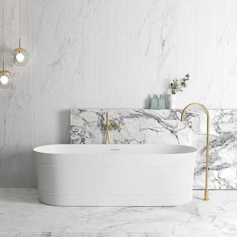 Attica Bondi 1700 Matte White Bath with Overflow