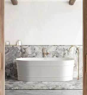 Attica Bondi 1500 Matte White Bath with Overflow
