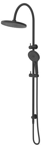 Mica Black Gooseneck Dual Shower Rail