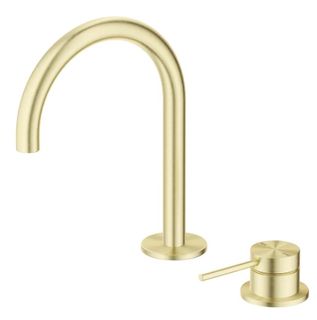 Mica French Gold Gooseneck Basin Hob Spout & Mixer