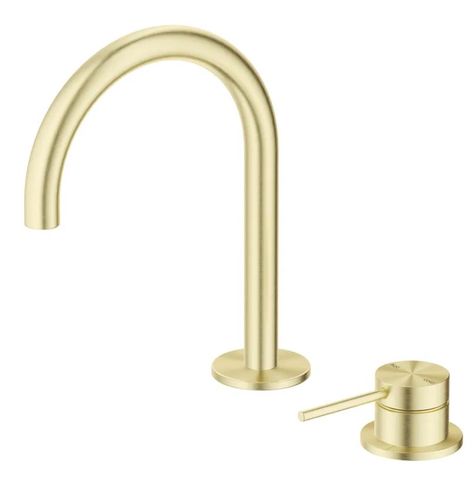 Mica French Gold Gooseneck Basin Hob Spout & Mixer