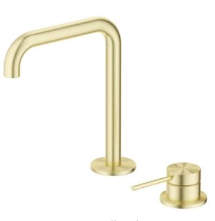 Mica French Gold Soft Square Basin Hob Spout & Mixer