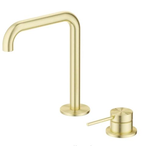 Mica French Gold Soft Square Basin Hob Spout & Mixer