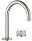 Mica Brushed Nickel Fluted Gooseneck Basin Hob Spout & Mixer