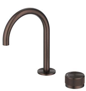 Mica Dusk Bronze Fluted Gooseneck Basin Hob Spout & Mixer